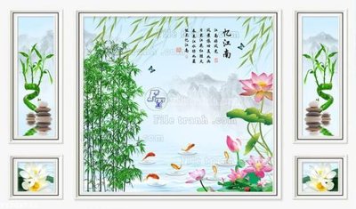 File gốc File in tranh tường 3D FT208730 (in tráng gương) hiện đại