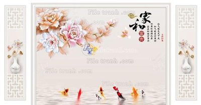 File in trần File in tranh tường 3D FT208741 (file gốc) hoa văn 3D