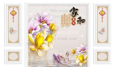 File PSD File in tranh tường 3D FT208764 (gốc) tách lớp chi tiết