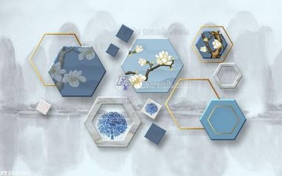 File in trần File in tranh tường 3D FT208950 (bản gốc) mây trời