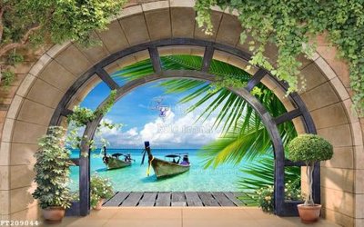 File gốc File in tranh tường 3D FT209044 (in lụa) tranh thuận buồm