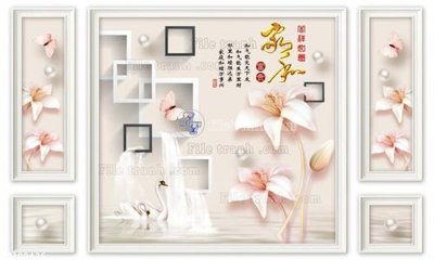 Tải file gốc in lụa File in tranh tường 3D FT209426 siêu nét
