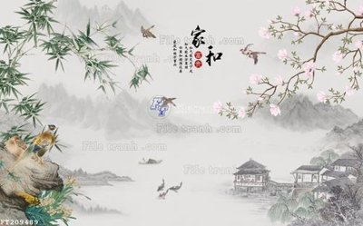 File PSD File in tranh tường 3D FT209489 (gốc) tách lớp chi tiết