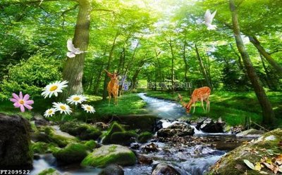 File in mica File in tranh tường 3D FT209522 (bản gốc) làm vách ngăn