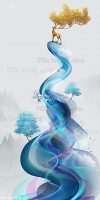 File gốc File in tranh tường 3D FT209609 (in tráng gương) nghệ thuật