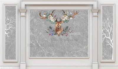 File in lụa File in tranh tường 3D FT209894 (tân cổ điển) File in tranh tường 3D FT209894