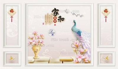 Download file gốc File in tranh tường 3D FT209942 (in lụa) hoa lá