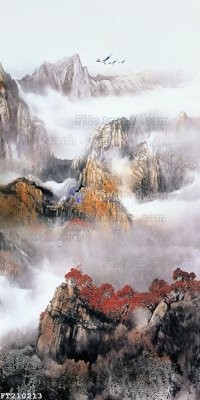 File in trần File in tranh tường 3D FT210213 (bản gốc) mây trời