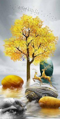 File PSD File in tranh tường 3D FT210613 (gốc) cho designer