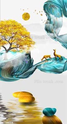 Tải file File in tranh tường 3D FT210614 (PSD) cho in tranh kính