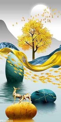 File gốc File in tranh tường 3D FT210616 (PNG) không nền chất lượng