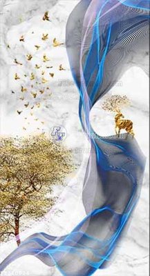 File in trần File in tranh tường 3D FT210624 (bản gốc) hoa văn