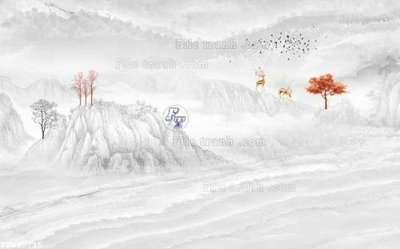 File gốc File in tranh tường 3D FT210735 (in lụa) tranh phong thủy