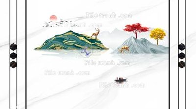 File tranh File in tranh tường 3D FT210849 (file gốc) chủ đề phong thủy