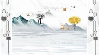 File tranh File in tranh tường 3D FT210856 (gốc) phong cách tối giản