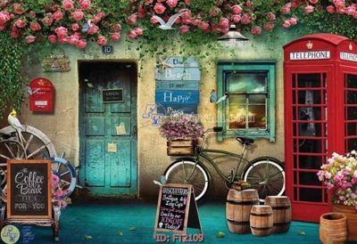 Tải file File psd tường quán cà phê FT2109 (gốc) chủ đề hoa sen