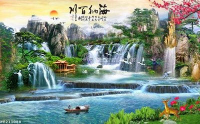 File tranh File in tranh tường 3D FT211088 (gốc) chủ đề thiên nhiên