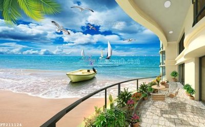 File tranh File in tranh tường 3D FT211124 (bản gốc) treo quán cafe