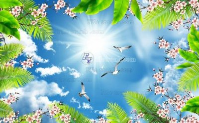 Hình ảnh file gốc in trần nhà File in tranh tường 3D FT211127