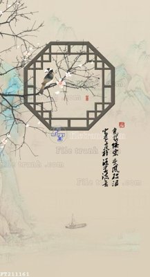 Ảnh gốc File in tranh tường 3D FT211161 (nét căng) in mica