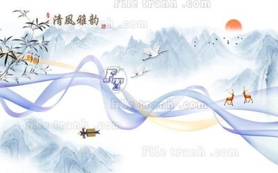 File tranh File in tranh tường 3D FT211307 (gốc) chủ đề động vật