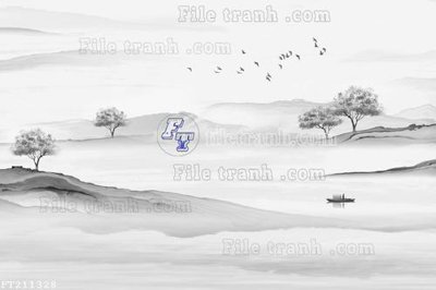 File tranh File in tranh tường 3D FT211328 (bản gốc) in lụa 3D
