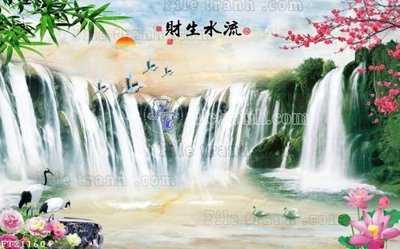 Download file gốc File in tranh tường 3D FT211604 (in lụa) hoa lá