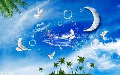 File in trần File in tranh tường 3D FT211638 (file gốc) phong thủy