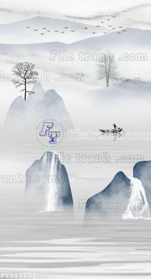 File tranh in tráng gương File in tranh tường 3D FT211651 (siêu nét)