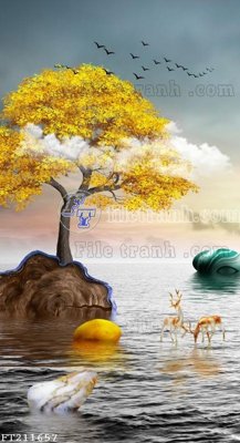 File PSD File in tranh tường 3D FT211657 (bản gốc) cho nhà in