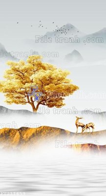 File gốc File in tranh tường 3D FT211659 (phong cách) tối giản