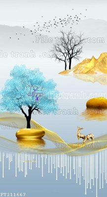 Download file gốc File in tranh tường 3D FT211667 (in lụa) nghệ thuật