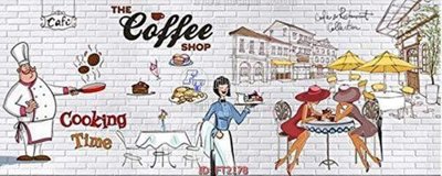 Tải file File psd tường quán cà phê FT2178 (gốc) làm tranh treo tường