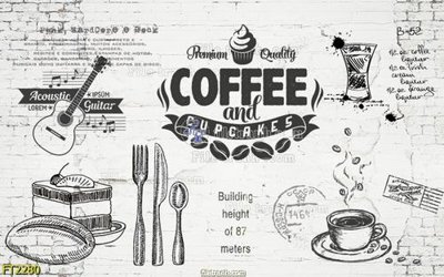 File tranh quảng cáo File psd tường quán cà phê FT2280 (file gốc) chuyên nghiệp