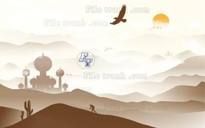 File tranh File in tranh tường hiện đại FT22864 (bản gốc) in lụa dán tường