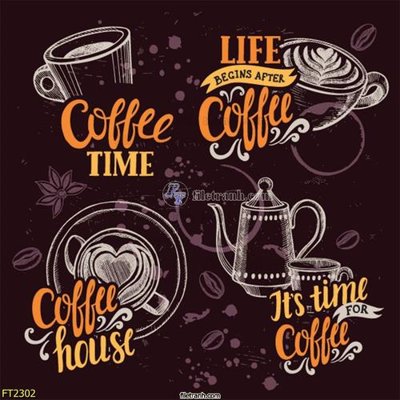 Tải file File psd tường quán cà phê FT2302 (gốc) làm file tranh quảng cáo