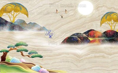 File gốc File in tranh tường hiện đại FT23114 (cho in ấn) độc quyền