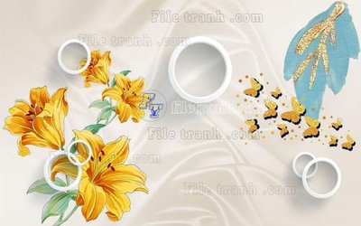Tải file gốc in lụa File in tranh tường hiện đại FT23324 siêu nét