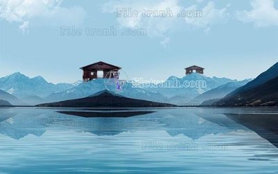 File gốc File in tranh tường hiện đại FT23515 (in tráng gương) hiện đại