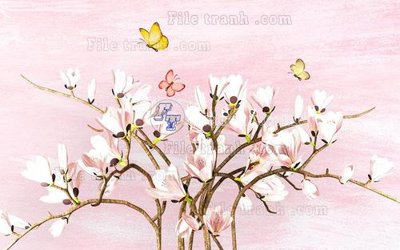Tải file File in tranh tường hiện đại FT23795 (gốc) chủ đề hoa sen
