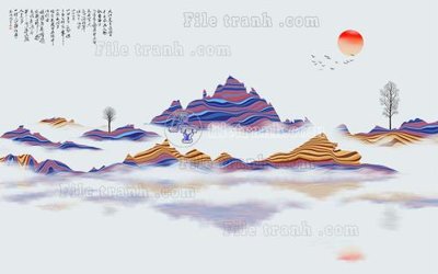 File gốc in ấn File in tranh tường hiện đại FT23836 chuẩn màu CMYK