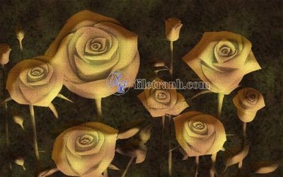 File gốc File in tranh tường hiện đại FT23966 (in lụa) hoa văn cổ điển