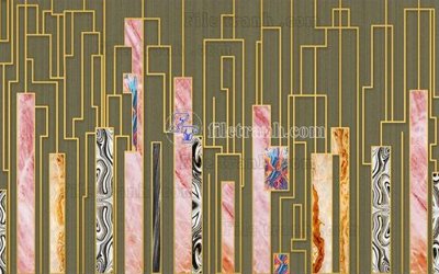 File gốc File in tranh tường hiện đại FT24327 (cho in UV) siêu nét