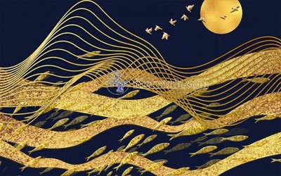 File gốc File in tranh tường hiện đại FT24360 (in tráng gương) sang trọng