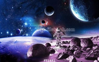 File in trần File psd tường quán cà phê FT2481 (file gốc) chủ đề vũ trụ