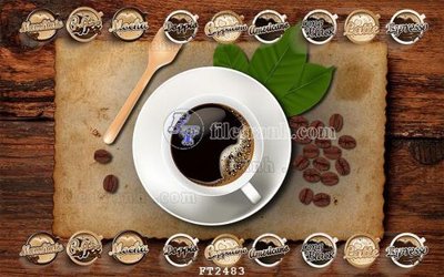 File PSD in ấn File psd tường quán cà phê FT2483 (chất lượng cao)