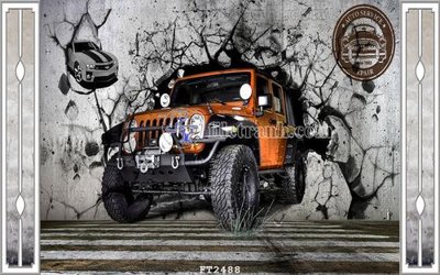 File gốc File psd tường quán cà phê FT2488 (in lụa) tranh mã đáo