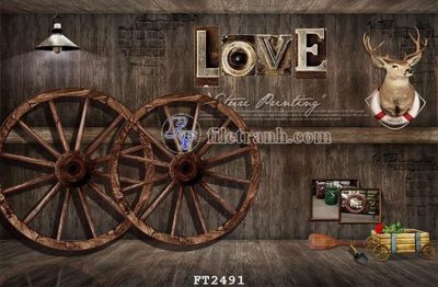 Download file gốc File psd tường quán cà phê FT2491 (in mica) trang trí