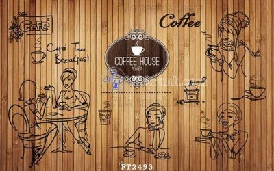 File gốc File psd tường quán cà phê FT2493 (in lụa) tranh thuận buồm