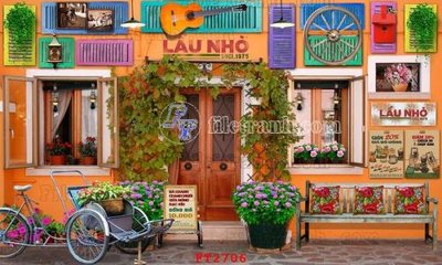 File tranh in trần File psd tường quán cà phê FT2706 (ảnh gốc siêu nét)